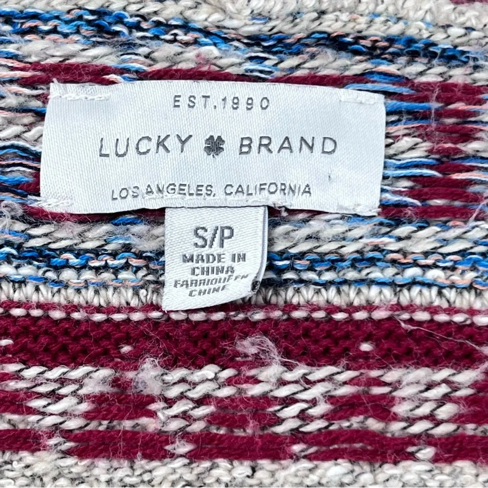 Lucky Brand Aztec Southwestern Cardigan Women’s Small Boho Open Front